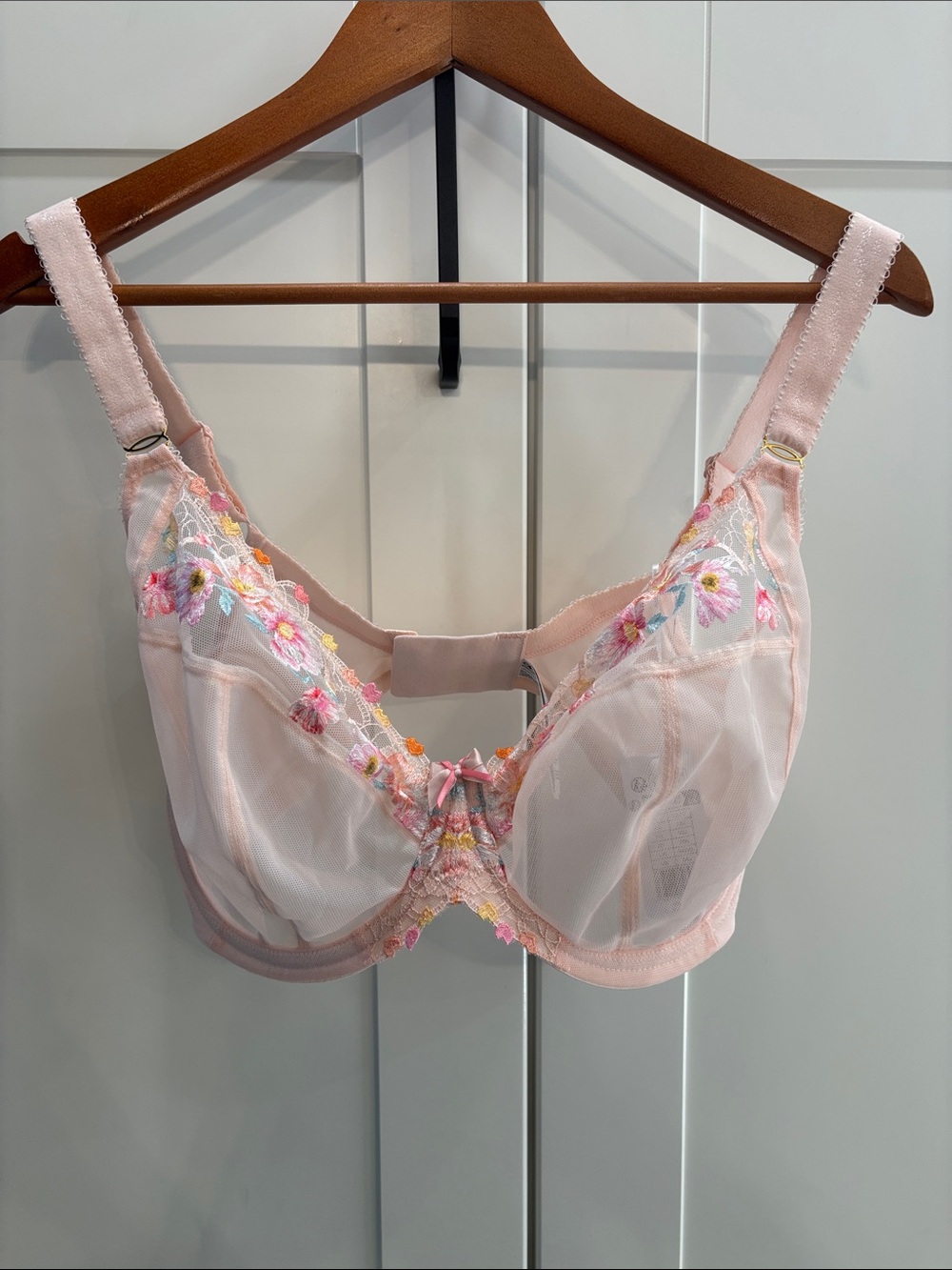 Himari Plunge Pink Embroidered Underwire Bra